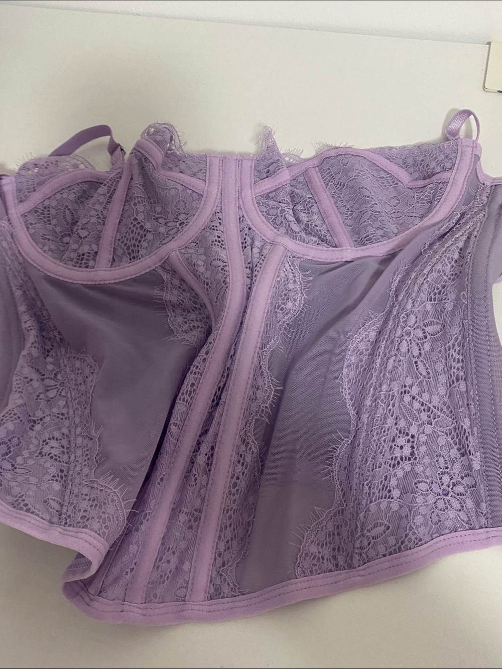 Lavender Lace Bustier Top